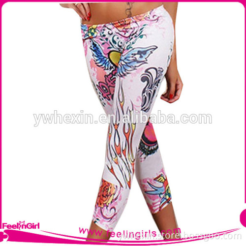Fast delivery Wholesale Flower Print Half Galaxy Leggings Fitness